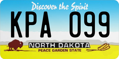 ND license plate KPA099