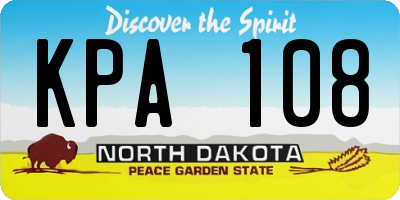 ND license plate KPA108