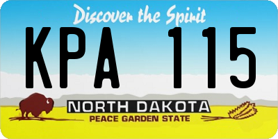 ND license plate KPA115