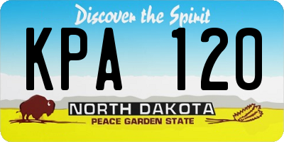 ND license plate KPA120
