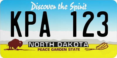 ND license plate KPA123