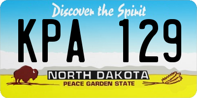 ND license plate KPA129
