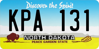 ND license plate KPA131