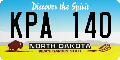 ND license plate KPA140