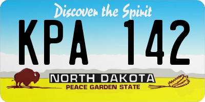 ND license plate KPA142
