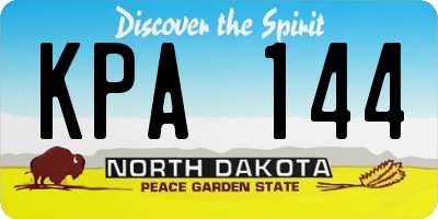 ND license plate KPA144