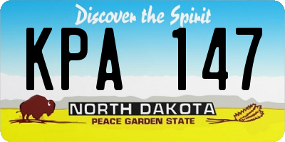 ND license plate KPA147