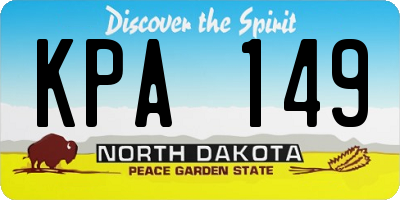 ND license plate KPA149