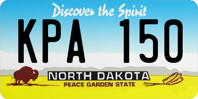 ND license plate KPA150