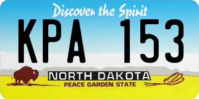 ND license plate KPA153