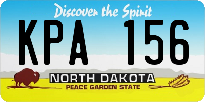 ND license plate KPA156
