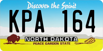 ND license plate KPA164