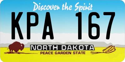 ND license plate KPA167