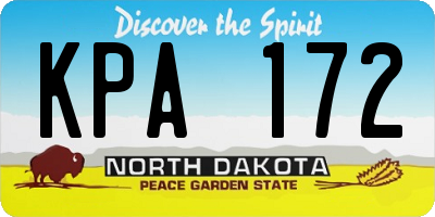 ND license plate KPA172