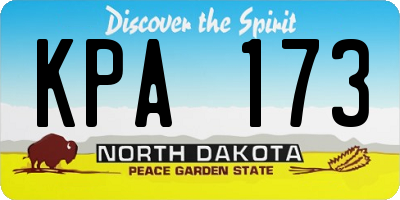 ND license plate KPA173