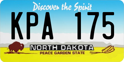 ND license plate KPA175