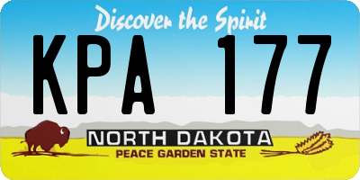 ND license plate KPA177