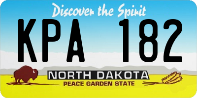 ND license plate KPA182