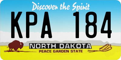 ND license plate KPA184