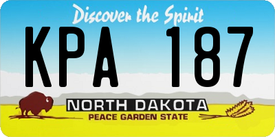 ND license plate KPA187
