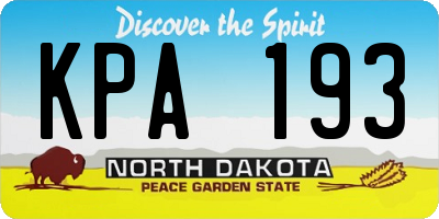 ND license plate KPA193