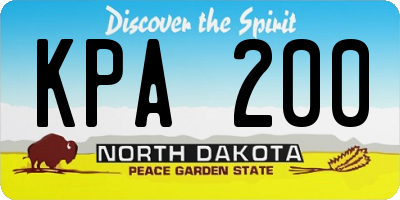 ND license plate KPA200