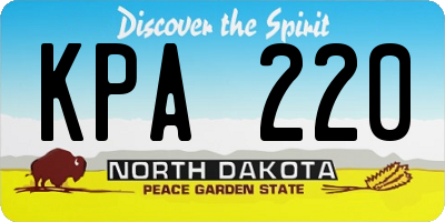 ND license plate KPA220