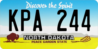 ND license plate KPA244