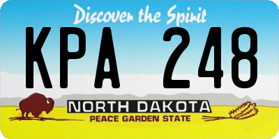 ND license plate KPA248