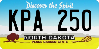 ND license plate KPA250