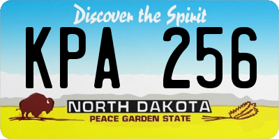 ND license plate KPA256