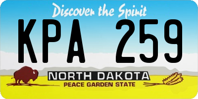 ND license plate KPA259