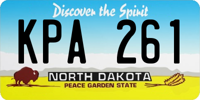 ND license plate KPA261