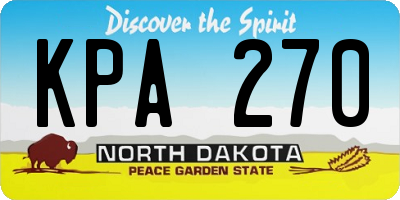 ND license plate KPA270