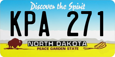 ND license plate KPA271