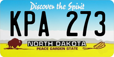 ND license plate KPA273