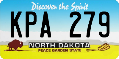 ND license plate KPA279
