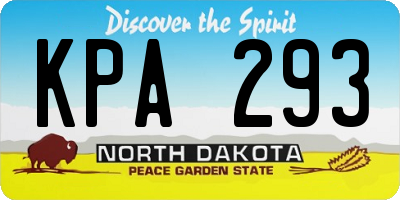 ND license plate KPA293
