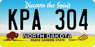 ND license plate KPA304