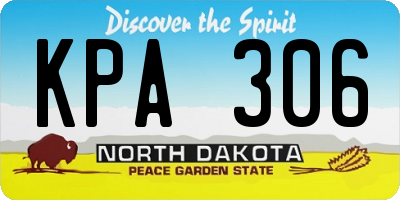 ND license plate KPA306