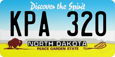 ND license plate KPA320