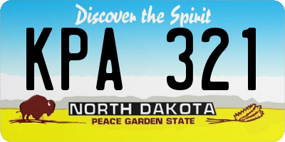 ND license plate KPA321