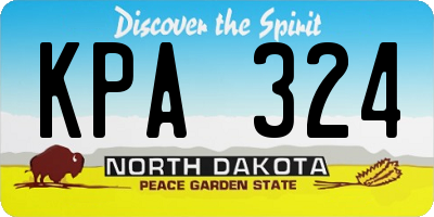 ND license plate KPA324