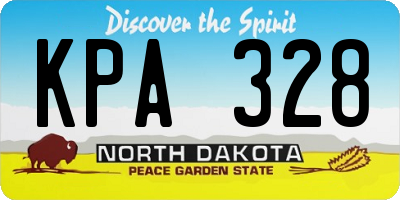 ND license plate KPA328