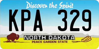 ND license plate KPA329
