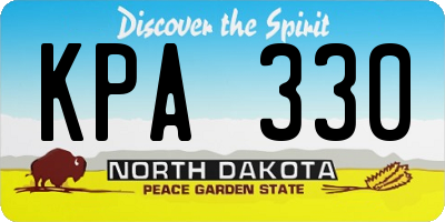 ND license plate KPA330