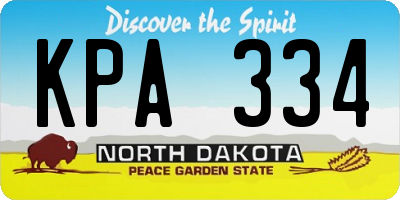 ND license plate KPA334