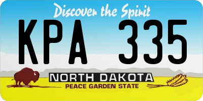 ND license plate KPA335