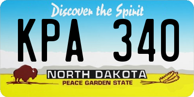 ND license plate KPA340