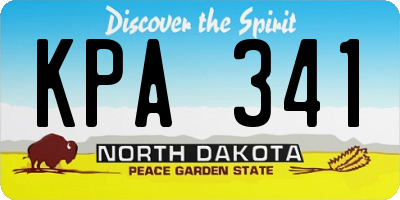 ND license plate KPA341